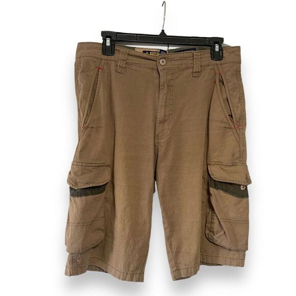 Rugby University Men's Stretch Mid-Rise Cargo Short Khaki Tan Size 32 - Picture 1 of 11
